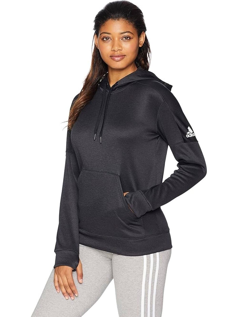 NWT Adidas Womens Small Black Hoodie Warm Moisture-Wicking Activewear Athleisure